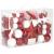 Set globuri si decoratiuni de Craciun, 105 piese, diverse dimensiuni, alb rosu Household NewTrend