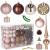 Set globuri si decoratiuni de Craciun, 101 piese, diverse dimensiuni, roz auriu Household NewTrend