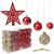 Set globuri de Craciun, 100 bucati, 3-6cm, rosu auriu Household NewTrend
