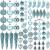 Set globuri si decoratiuni de Craciun, 72 piese, diverse dimensiuni, albastru Household NewTrend