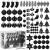 Set globuri si decoratiuni de Craciun, 77 piese, diverse dimensiuni, negru Household NewTrend