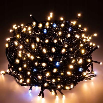 Instalatie lumini pentru bradul de Craciun, 41,5 metri, 500 LED-uri cu flash, galben Household NewTrend