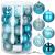 Set globuri de Craciun, 30 bucati, 6 modele, 8cm, albastru Household NewTrend