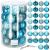 Set globuri de Craciun, 30 bucati, 6 modele, 8cm, albastru Household NewTrend