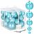 Set globuri de Craciun, 37 bucati, 3-8cm, albastru perla Household NewTrend