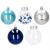Set globuri de Craciun Inedit, 30 bucati, 6cm, transparente si albastru Household NewTrend