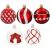 Set globuri de Craciun cu modele de sarbatori, 30 bucati, 6cm, alb rosu Household NewTrend