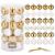 Set globuri de Craciun cu modele de sarbatori, 30 bucati, 5cm, alb auriu Household NewTrend