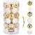 Set globuri de Craciun cu modele de sarbatori, 30 bucati, 7cm, alb auriu Household NewTrend