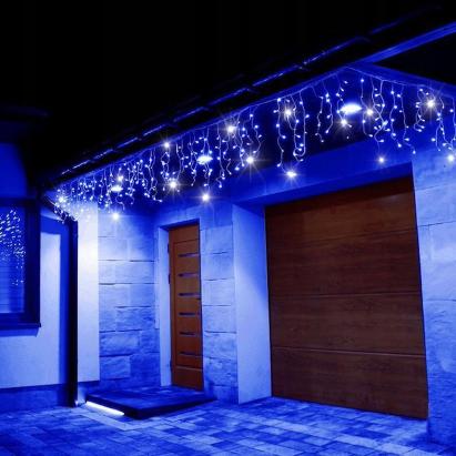 (DL) Ghirlanda luminoasa tip perdea cu flash 500 LED-uri, 20m, pentru interior/exterior, iluminare albastra Household NewTrend