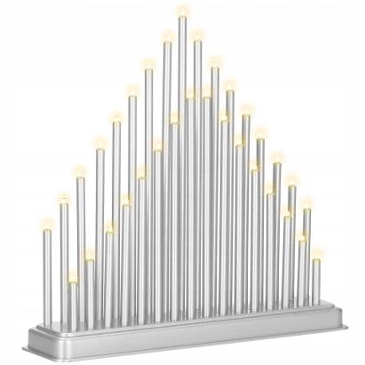 Lumanari decorative de Craciun, 33 becuri tip LED, culoare argintiu Household NewTrend