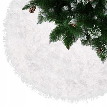 Covoras de pus sub bradul de Craciun, diametru 85 cm, imitatie blana alba Household NewTrend