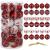 Set globuri de Craciun cu modele de sarbatori, 30 bucati, 7cm, alb rosu Household NewTrend