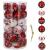 Set globuri de Craciun cu modele de sarbatori, 30 bucati, 7cm, alb rosu Household NewTrend