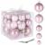 Set globuri de Craciun, 37 bucati, 3-8cm, roz Household NewTrend
