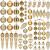 Set globuri si decoratiuni de Craciun, 72 piese, diverse dimensiuni, auriu Household NewTrend