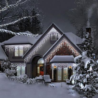 Ghirlanda luminoasa tip perdea 500 LED-uri, 20m, pentru interior/exterior, iluminare alba Household NewTrend