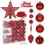 Set globuri si decoratiuni de Craciun, 51 piese, diverse dimensiuni, rosu Household NewTrend