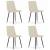 Set 4 scaune bucatarie/living, Artool, Kara, catifea, metal, bej si negru, 44.5x50.5x87 cm GartenVIP DiyLine