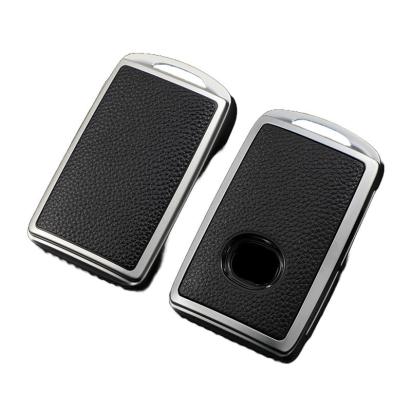 Husa Cheie Mazda CX30, Smartkey, 3 Butoane, Tpu, Aspect Piele, Gri AutoProtect KeyCars