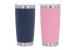 Set 2x Cana Termoizolanta Otel Inoxidabil SS304 cu Capac Perete Dublu 590ml Roz Albastru Performance AutoTuning
