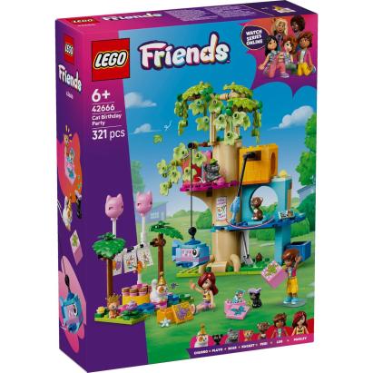 LEGO FRIENDS PETRECERE DE ZIUA DE NASTERE A PISICII SI CASUTA IN COPAC 42666 SuperHeroes ToysZone
