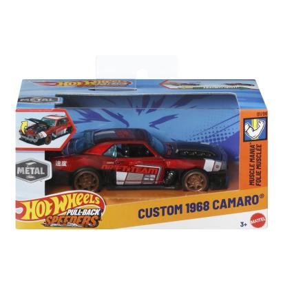 HOT WHEELS MASINUTA METALICA CU SISTEM PULL BACK CUSTOM 1968 CAMARO MUSCLE MANIA SCARA 1 LA 43 SuperHeroes ToysZone