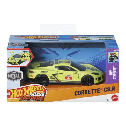 HOT WHEELS MASINUTA METALICA CU SISTEM PULL BACK CORVETTE C8.R HW TORQUE SCARA 1 LA 43 SuperHeroes ToysZone
