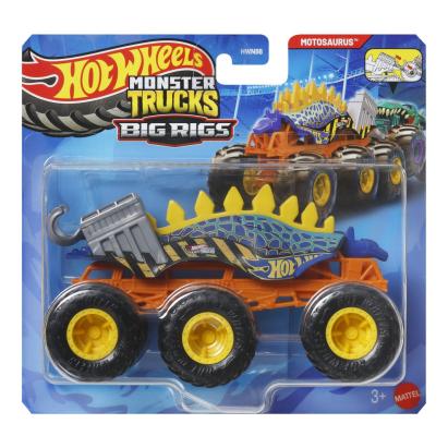 HOT WHEELS MONSTER TRUCK BIG RIGS MASINUTA METALICA CU 6 ROTI MOTOSAURUS SCARA 1 LA 64 SuperHeroes ToysZone