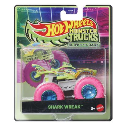 HOT WHEELS MONSTER TRUCK GLOW IN THE DARK MASINUTA SHARK WREAK SCARA 1 LA 64 SuperHeroes ToysZone