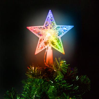 Ornament de pom de Craciun, model stea, 10 LED-15 cm, RGB, 2xAA Best CarHome