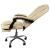Scaun de birou, cu suport pentru picioare, rotativ, piele ecologica, crem, 65x102/110 cm GartenVIP DiyLine