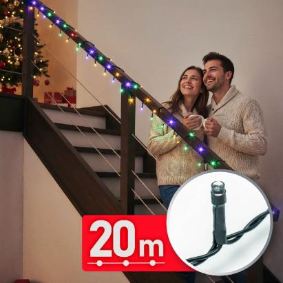 Decor Luminos Crăciun - Șir Lumini LED - 20 m - Multicolor - 400 LED - 220-240 V - 6 W - Cablu Verde Best CarHome