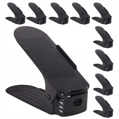 (DL) Set 10 organizatoare pentru pantofi regalabile, plastic, culoare negru Household NewTrend