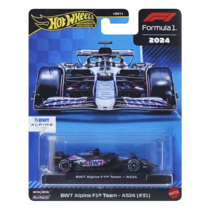 HOT WHEELS PREMIUM REAL RIDERS FORMULA 1 2024 MASINUTA METALICA BWT ALPINE F1 TEAM A524 NUMARUL 31 SCARA 1 LA 64 SuperHeroes ToysZone
