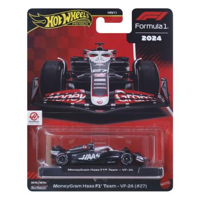 HOT WHEELS PREMIUM REAL RIDERS FORMULA 1 2024 MASINUTA METALICA MONEYGRAM HAAS F1 TEAM VF 24 NUMARUL 27 SCARA 1 LA 64 SuperHeroes ToysZone