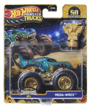 HOT WHEELS MONSTER TRUCK 50 BIGFOOT TROPHY CHAMPIONS MASINUTA MEGA WREX SCARA 1 LA 64 SuperHeroes ToysZone