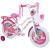 Bicicleta pentru copii 5-8 ani Belderia Dora, roti 16 inch, cu roti ajutatoare si frane V-Brake, alb, cu cosulet si portbagaj for Your BabyKids