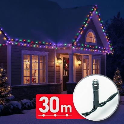 Decor Luminos Crăciun - Șir Lumini LED - 30 m - Multicolor - 600 LED - 220-240 V - 6 W - Cablu Verde Best CarHome