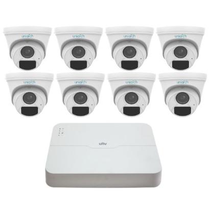 Sistem supraveghere IP Uniarch, 8 camere 4MP 2K, Microfon, IR 30m, NVR 8 canale, Vizualizare de pe mobil SafetyGuard Surveillance