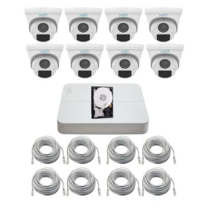 Sistem supraveghere IP Uniarch, 8 camere de interior 4MP 2K, Infrarosu 30m, Microfon, Slot card SD, Microfon, NVR 8 canale, HDD 500GB, Accesorii montaj SafetyGuard Surveillance