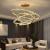 Lustra LED PRISM Luminis, Cristal si Metal, 210W, 4 Cercuri, Dimabila, Inaltime Reglabila, Lumina Rece/Calda/Neutra, Iluminat Luxos ModernLight Concept