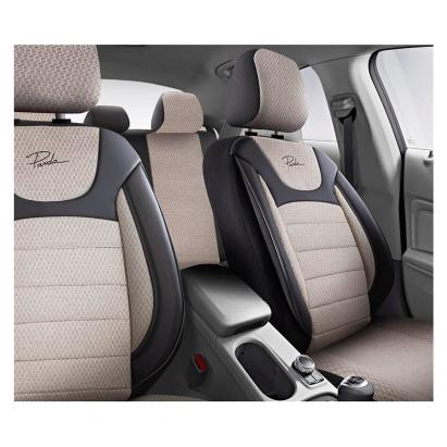 Set Huse Scaune Auto Panda Prestige, Negru-Bej, 11 piese Automobile ProTravel