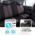 Set Huse Scaune Auto Panda Londra, cu fermoare pentru bancheta rabatabila, negru cu cusatura rosie, 11 piese Automobile ProTravel