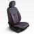 Set Huse Scaune Auto Panda Londra, cu fermoare pentru bancheta rabatabila, negru cu cusatura rosie, 11 piese Automobile ProTravel