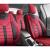 Set Huse Scaune Auto Panda Toronto, tip Alcantara, cu fermoare pentru bancheta rabatabila, rosu negru, 11 piese Automobile ProTravel