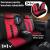 Set Huse Scaune Auto Panda Toronto, tip Alcantara, cu fermoare pentru bancheta rabatabila, rosu negru, 11 piese Automobile ProTravel