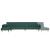 Canapea extensibilă în formă de L verde 275x140x70 cm catifea GartenMobel Dekor
