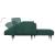 Canapea extensibilă în formă de L verde 275x140x70 cm catifea GartenMobel Dekor