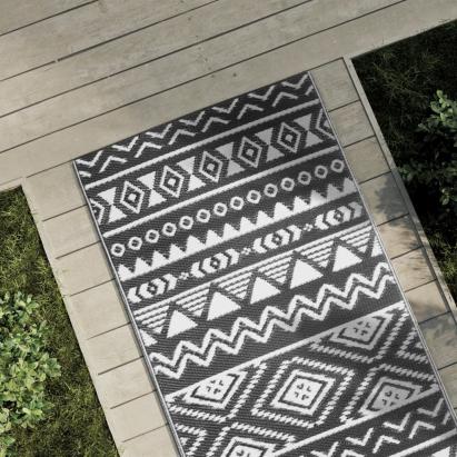 Covor de exterior, ARAKIL negru, 80x250 cm, PP GartenMobel Dekor